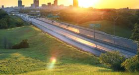 Highway in Fort Worth at sunset — credit Michae lFallon, Unsplash